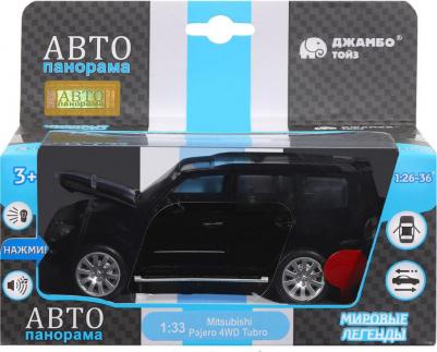Машинка металлическая, инерционная, коллекционная модель Mitsubishi Pajero 4WD Turbo, 1:33, свет, звук, открываются двери, капот, багажник – фото 4