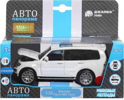 Машинка металлическая, инерционная, коллекционная модель Mitsubishi Pajero 4WD Turbo, 1:33, свет, звук, открываются двери, капот, багажник – фото 6