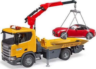 Эвакуатор Scania со спортивным автомобилем
