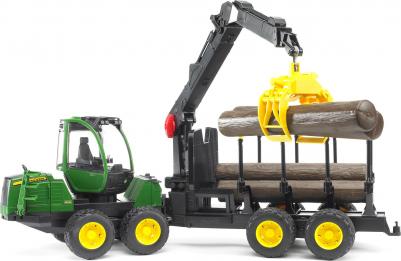Игрушка John Deere 1210E трактор с прицепом, манипулятором и брёвнами 02-133 – фото 9