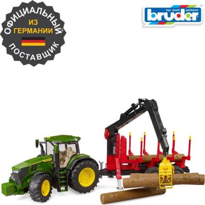 Трактор John Deere 7R 350 с прицепом и 4 бревнами 03-154 – фото 3