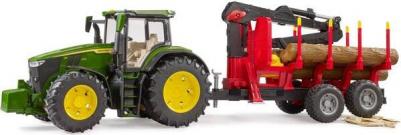 Трактор John Deere 7R 350 с прицепом и 4 бревнами 03-154 – фото 4