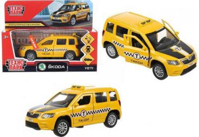 Машина металлическая Skoda Yeti такси", 12 см, световые и звуковые эффекты, открываются двери и багажник, инерция – фото 1