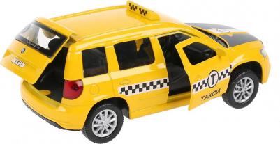 Машина металлическая Skoda Yeti такси", 12 см, световые и звуковые эффекты, открываются двери и багажник, инерция – фото 2