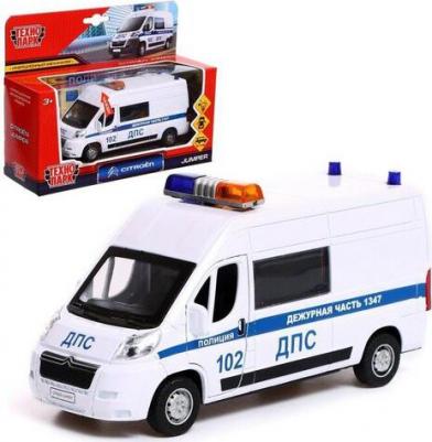 Машина металлическая ТероПром 9519944 Citroen Jumper, "Полиция", 14 см, двери открываются, инерционная, свет, звук, цвет белый
