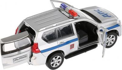 Машина металлическая "Toyota Prado полиция", длина 12 см, открывающиеся двери, багажник, инерционная – фото 6