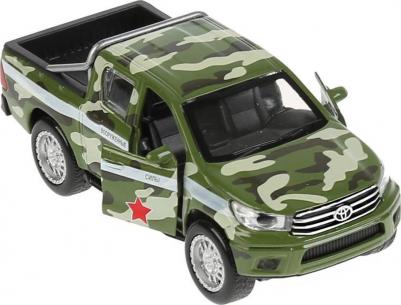 Машина с инерционным механизмом Toyota Hilux зеленый камуфляж 12см – фото 1