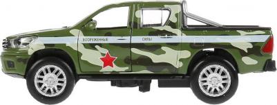 Машина с инерционным механизмом Toyota Hilux зеленый камуфляж 12см – фото 2