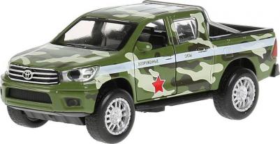 Машина с инерционным механизмом Toyota Hilux зеленый камуфляж 12см