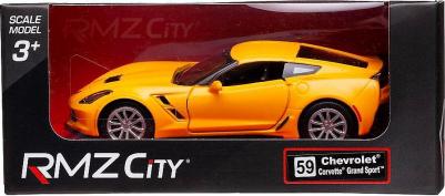 Машина металлическая RMZ City 1:32 "Chevrolet Corvette Grand Sport", желтый матовый цвет, двери открываются – фото 2