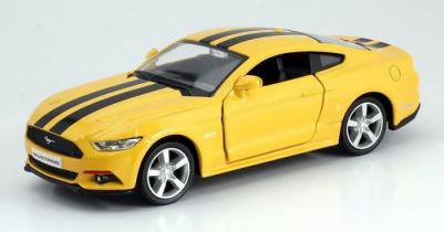 Машина металлическая RMZ City 1:32 Ford 2015 Mustang with Strip инерционная, цвет желтый, 12,7х5,08х3,75 см – фото 1