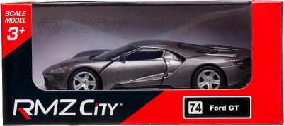 Машина металлическая RMZ City 1:32 "Ford GT 2019", серый цвет, полоса, двери открываются – фото 1