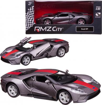 Машина металлическая RMZ City 1:32 "Ford GT 2019", серый цвет, полоса, двери открываются – фото 2