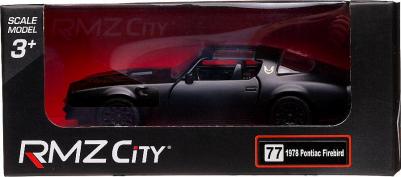 Машина металлическая RMZ City 1:32 "Pontiac Firebird 1978", черный матовый цвет, двери открываются – фото 2