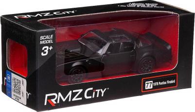 Машина металлическая RMZ City 1:32 "Pontiac Firebird 1978", черный матовый цвет, двери открываются – фото 4