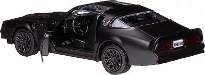 Машина металлическая RMZ City 1:32 "Pontiac Firebird 1978", черный матовый цвет, двери открываются – фото 6
