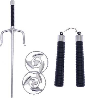 Набор ниндзя "Ямакаси", 4 предмета: кинжал, нунчаки, 2 диска – фото 2