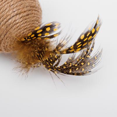 Игрушка для кошек Шар с перьями, диаметр 6 см – фото 1