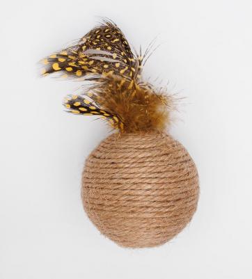 Игрушка для кошек Шар с перьями, диаметр 6 см