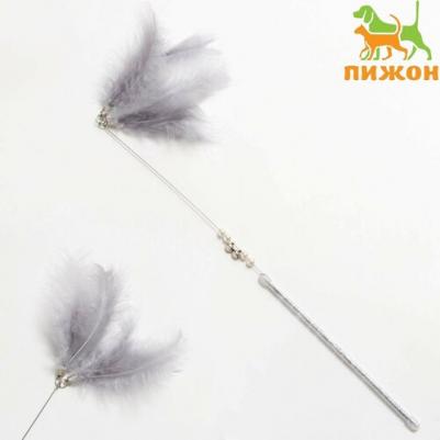 Дразнилка "Мягкое воспоминание" с перьями и бубенчиками, 60 см 9115443