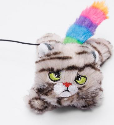 Игрушка- дразнилка для кошек Кот, 13х8х7 см, длина палки 25 см, длина веревки 25 см – фото 4