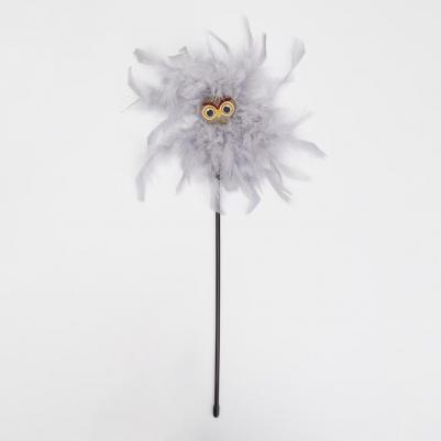 Игрушка-дразнилка для кошек Перьевая голова, 2x9x49 см