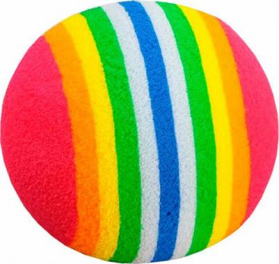 Игрушка для кошек Мячик Полосатый, красный, 3,5см, 50 шт