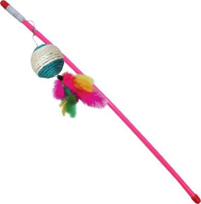 Игрушка для кошек Удочка-дразнилка Шарик с перьями 22121028 – фото 3