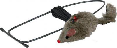 Игрушка для кошек Мышь на резинке, крепящаяся на дверной проем, 8см – фото 2