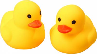 Набор резиновых игрушек для игры в ванной Уточки, 2 шт., с пищалкой – фото 1