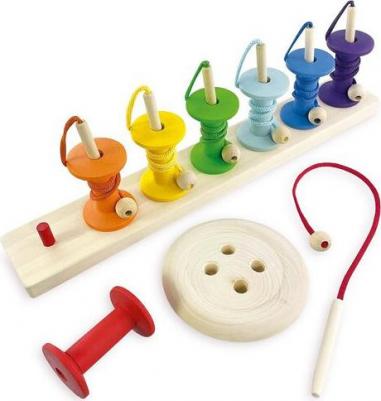 Сортер катушки деревянная развивающая игрушка Монтессори