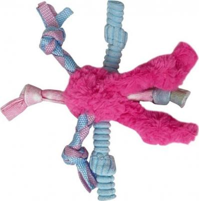 Игрушка для собак Unicorn Beach Party мяч-узел с веревками 19 см розово-голубая