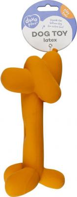 Игрушка для собак латексная "Надувная такса", оранжевая, 18x5.5x8см