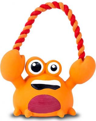 Комбинированная игрушка из латекса с веревочной ручкой для собак и кошек Ленни Крабиц, 19x16,5x11 см