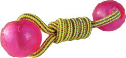 Грейфер для собак Плетеная гантелька с двумя шариками, длина 17 см – фото 1