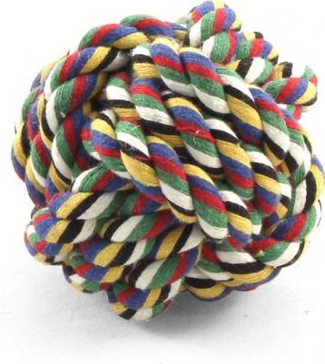 Игрушка для собак шар из каната, хлопок, 8,5см – фото 1