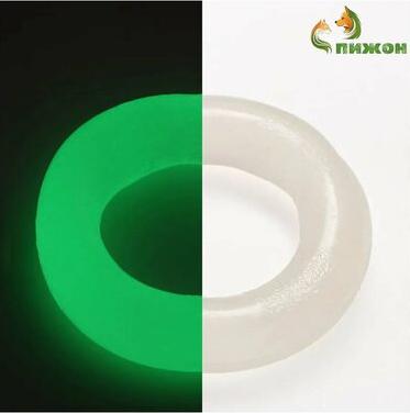 Игрушка для собак Кольцо, светящаяся в темноте, 9,5 см – фото 2