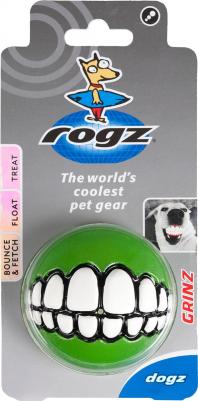 Игрушка мяч с принтом зубы и отверстием для лакомств GRINZ средний 0659510034588 – фото 3