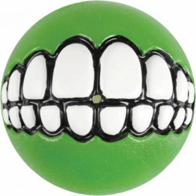 Мяч с принтом зубы и отверстием для лакомств GRINZ малый 0659510041593