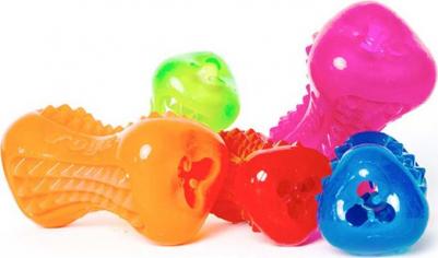 Жевательная игрушка для собак Yumz S косточка массажная для десен, лайм, 8,8 см – фото 1