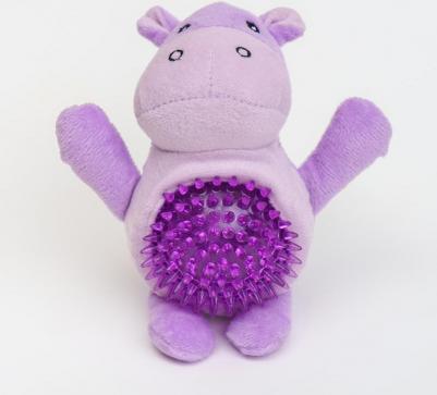 Игрушка для собак Бегемот с мячиком 19 см