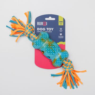 Игрушка для собак Косточка на веревке, 30х6,5х4 см – фото 2