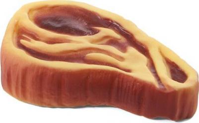 Апорт для собак Стейк из винила, коричнево-бежевый, 10 см