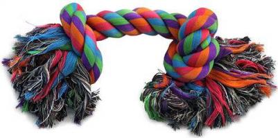 Грейфер для собак Веревка цветная, 2 узла, разноцветный, 20 см