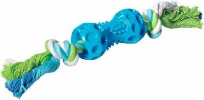 Игрушка для собак из термопласт. резины "Гантель с верёвкой", 100/320мм