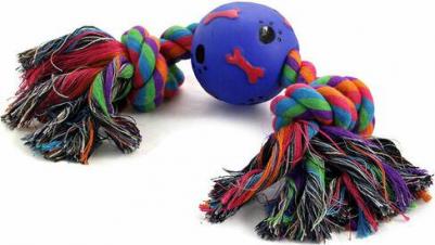 XJ /ИN-01800/12111012 Игрушка для собак "Веревка, 2 узла и мяч", d65/300мм