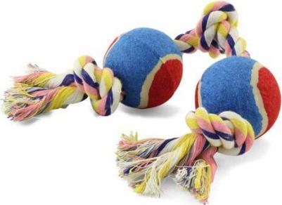 XJ /ИN-02400/12111019 Игрушка для собак "Верёвка, 3 узла и 2 мяча", d65/350мм – фото 1