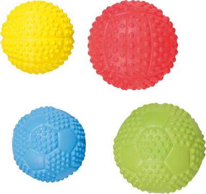 Игрушка для собак Мяч футбольный, натуральная резина, 7 см – фото 4