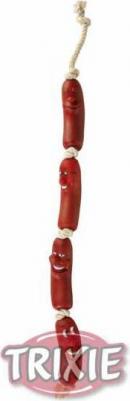 Игрушка для собак "Сардельки на веревке", с ручкой, 50 см – фото 1
