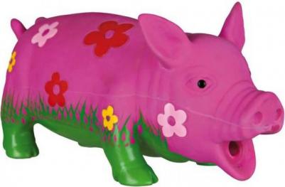 Игрушка для собак Свинья в цветочек латекс 20 см